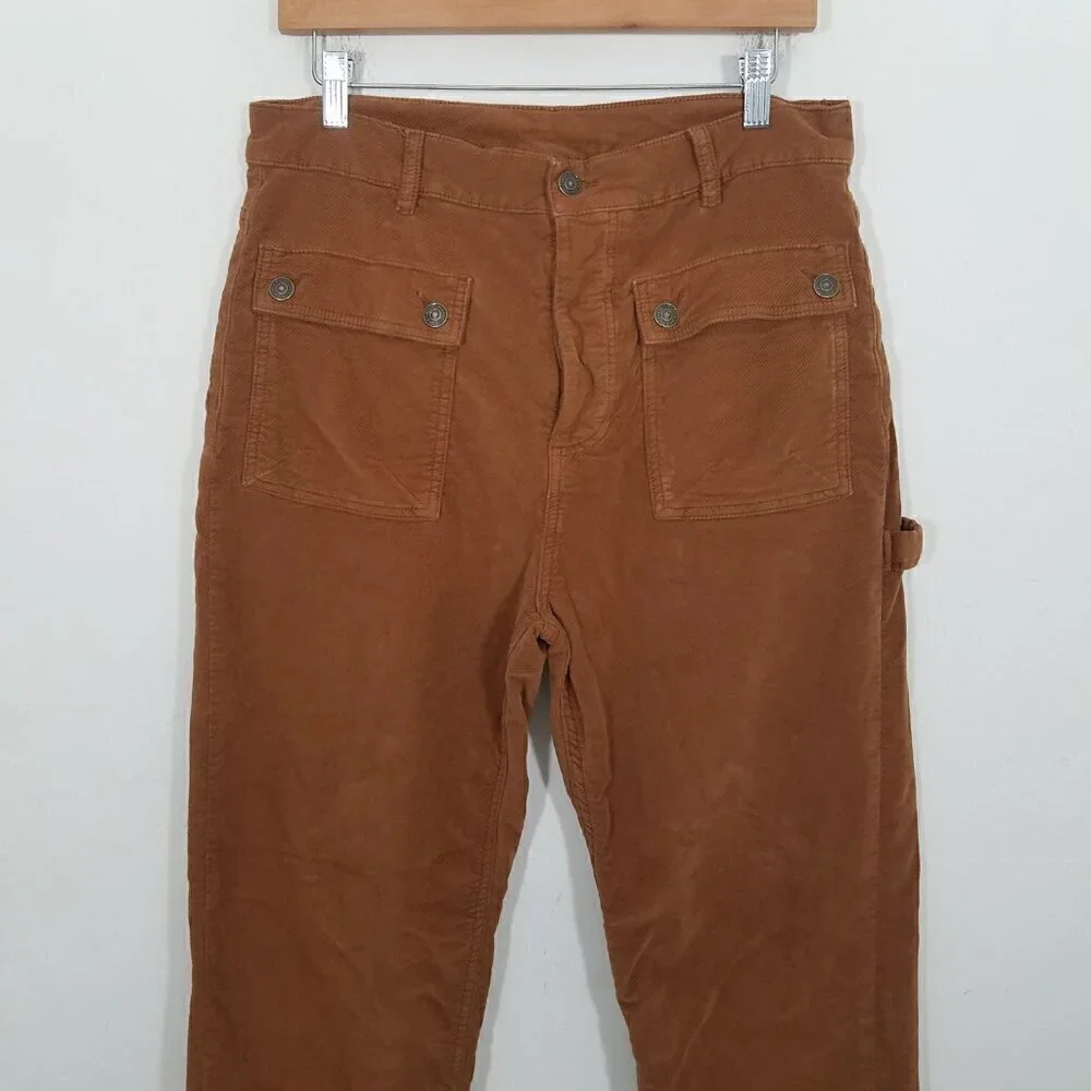 Free People Corduroy Button Fly Pants Size 10